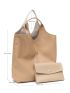 Minimalist Shoulder Tote Bag With Random Color Coin Purse