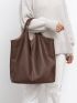 Minimalist Shoulder Tote Bag With Random Color Coin Purse