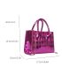 Mini Neon Pink Geometric Embossed Chain Square Bag