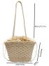 Minimalist Drawstring Design Straw Bag