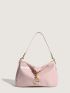 O-ring Decor Zipper Hobo Bag