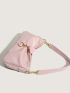 O-ring Decor Zipper Hobo Bag