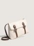 Buckle Decor Flap Messenger Bag