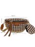 Houndstooth Letter Print Fanny Pack With Coin Purse