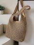 Double Handle Straw Bag