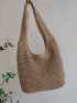 Double Handle Straw Bag