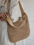 Double Handle Straw Bag