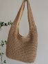 Double Handle Straw Bag