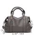 Litchi Embossed Studded Decor Top Handle Bag