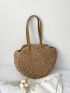 Large Capacity Double Handle Straw Bag