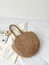 Large Capacity Double Handle Straw Bag