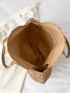 Large Capacity Double Handle Straw Bag