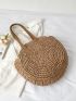 Large Capacity Double Handle Straw Bag