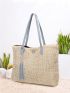 Tassel Decor Straw Bag