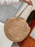 Large Capacity Double Handle Straw Bag