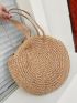 Large Capacity Double Handle Straw Bag