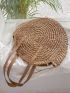 Large Capacity Double Handle Straw Bag