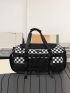 Checkered Pattern Travel Bag