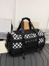 Checkered Pattern Travel Bag