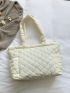 Quilted Detail Shoulder Tote Bag