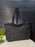 Quilted Detail Shoulder Tote Bag