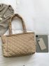 Quilted Detail Shoulder Tote Bag