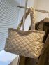 Quilted Detail Shoulder Tote Bag