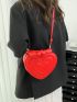 Ruched Top Handle Heart Shaped Novelty Bag