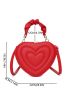 Ruched Top Handle Heart Shaped Novelty Bag