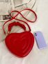 Ruched Top Handle Heart Shaped Novelty Bag