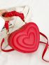 Ruched Top Handle Heart Shaped Novelty Bag