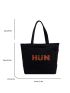 Letter Graphic Shopper Bag