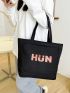 Letter Graphic Shopper Bag