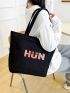 Letter Graphic Shopper Bag