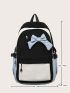 Color Block Bow Decor Classic Backpack