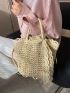 Twilly Scarf Decor Straw Bag