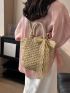 Twilly Scarf Decor Straw Bag