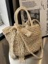 Twilly Scarf Decor Straw Bag