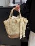 Twilly Scarf Decor Straw Bag