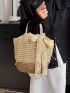 Twilly Scarf Decor Straw Bag