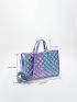 Holographic Quilted Detail Top Handle Bag