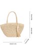 Tassel & Bead Decor Straw Bag