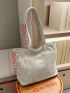 Letter Patch Decor Shopper Bag Preppy