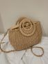 Drawstring Design Straw Bag