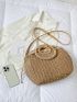 Drawstring Design Straw Bag