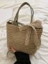 Twilly Scarf Decor Straw Bag