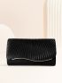 Glitter Pleated Detail Flap Envelope Bag