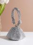 Mini Rhinestone Decor Novelty Bag, Perfect Bride Purse For Wedding, Prom & Party Events