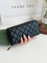 Quilted Detail Long Wallet