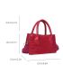 Neon Pink Crocodile Embossed Square Bag